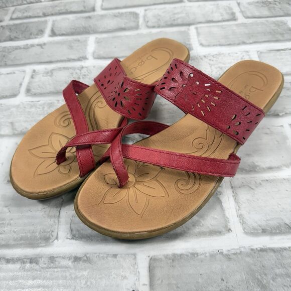 BOC Born Women's Size 8 Red Cut-Out Flower Comfort Cut Toe Sandals - Picture 9 of 11